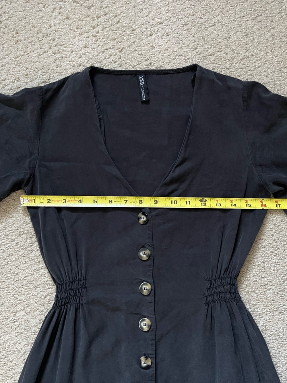 Button-Front V-Neck Mini Dress - Picture 6 of 8